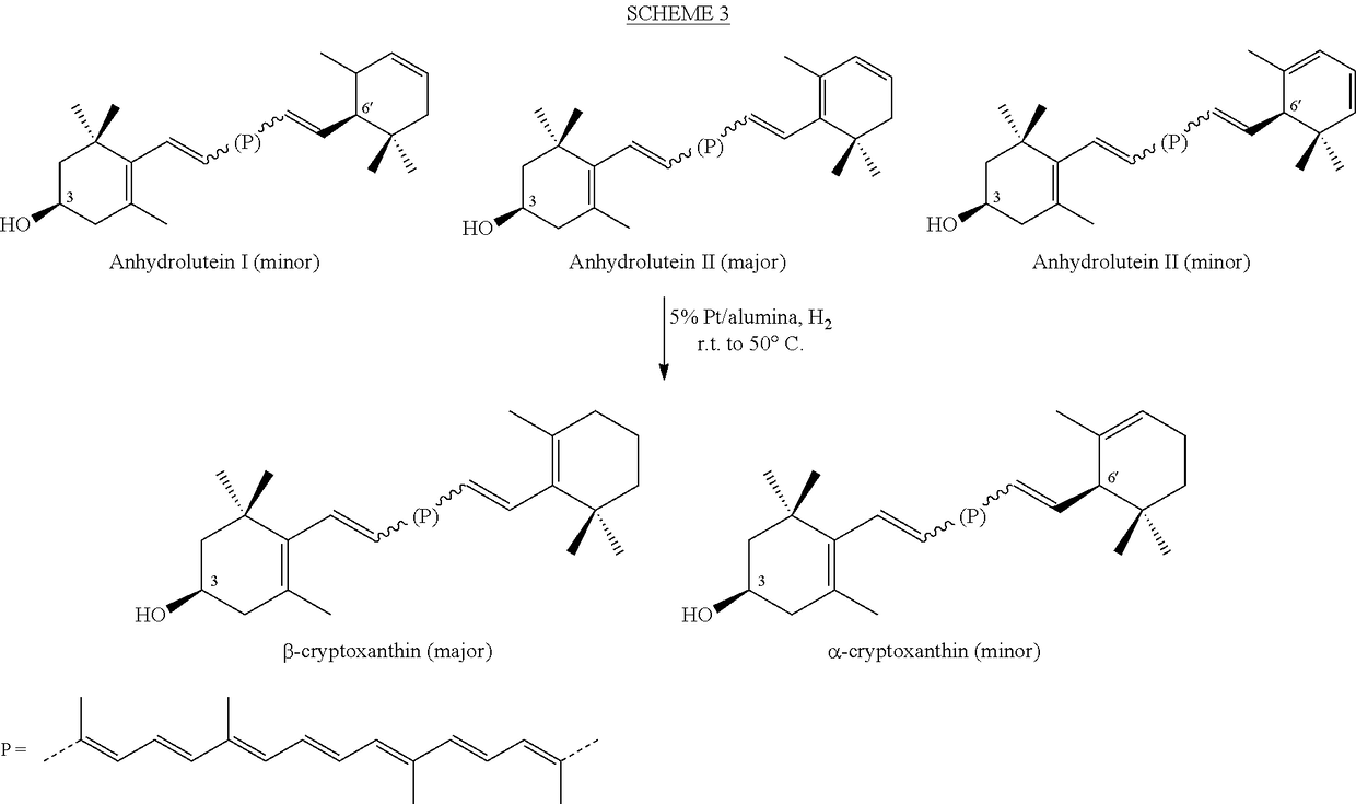 Process for a direct one-pot transformation of lutein to β-cryptoxanthin via its acetate ester