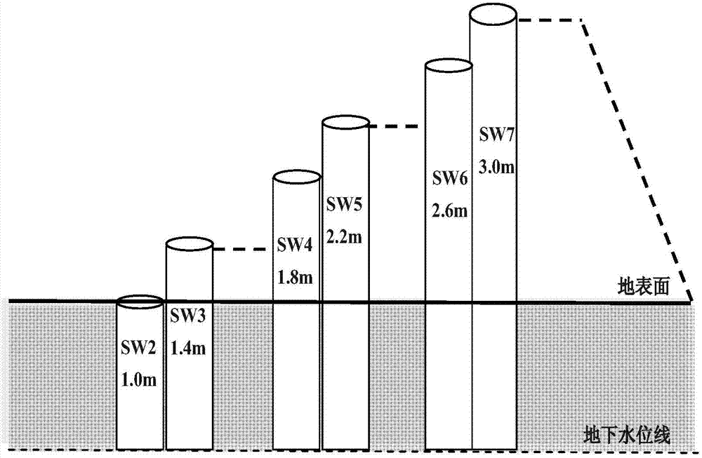 Method for determining water burial depth most appropriate for growth of cotton in seaside saline and alkaline land