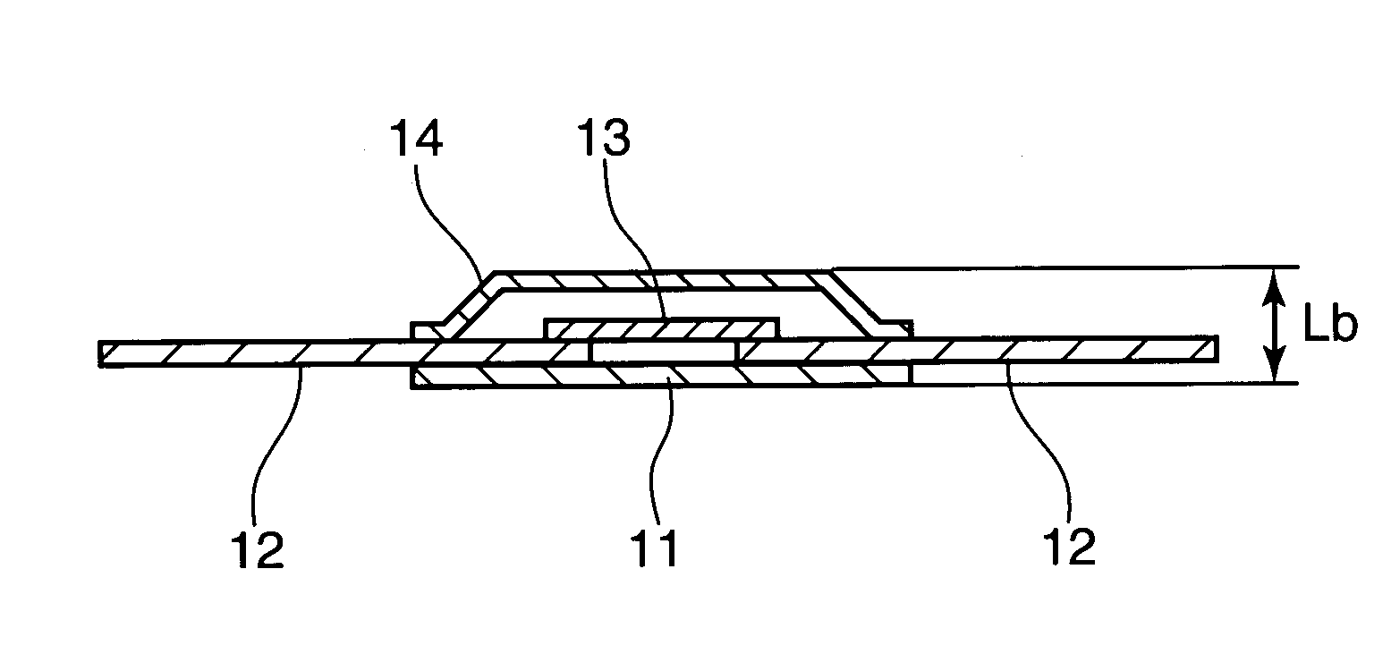 Temperature fuse element, temperature fuse and battery using the same