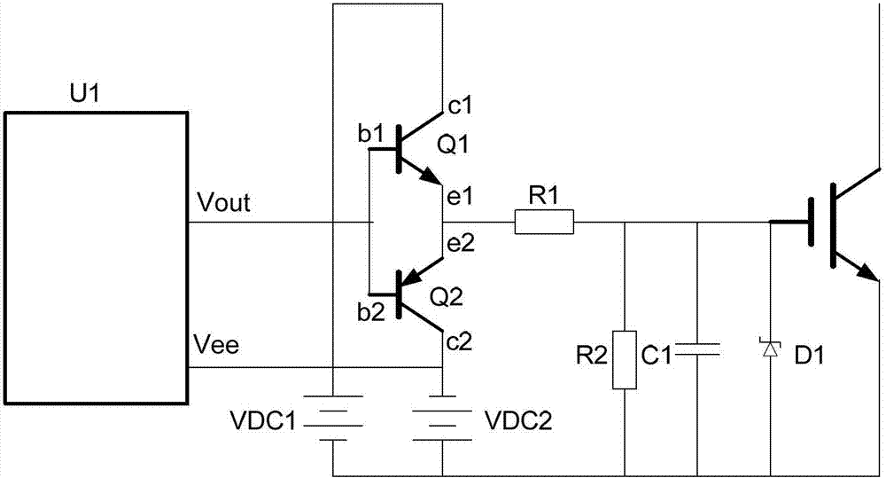 Insulated gate bipolar transistor (IGBT) driving push-pull circuit