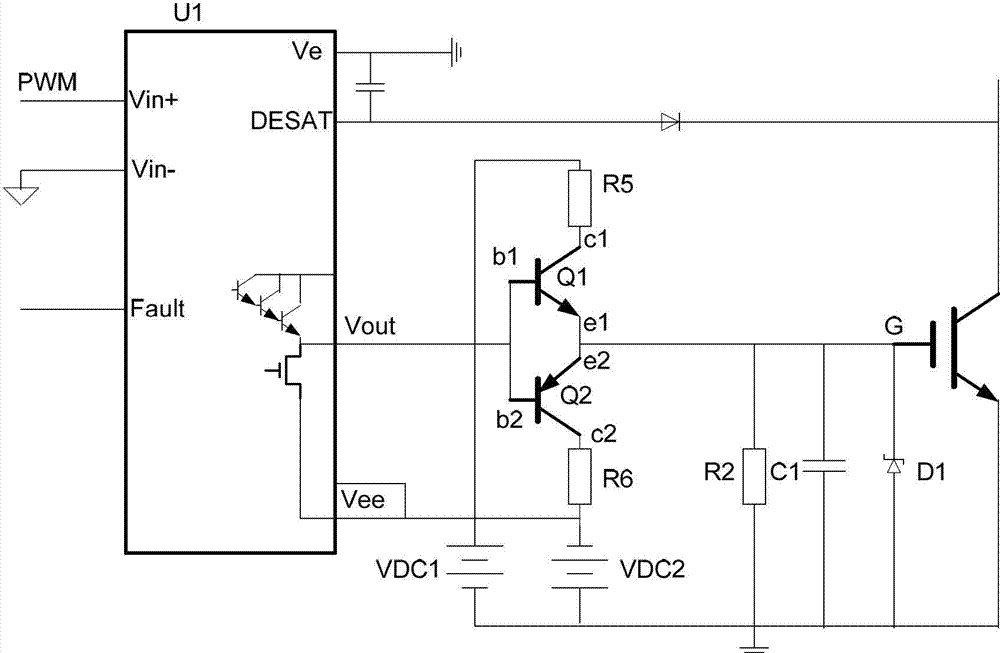 Insulated gate bipolar transistor (IGBT) driving push-pull circuit