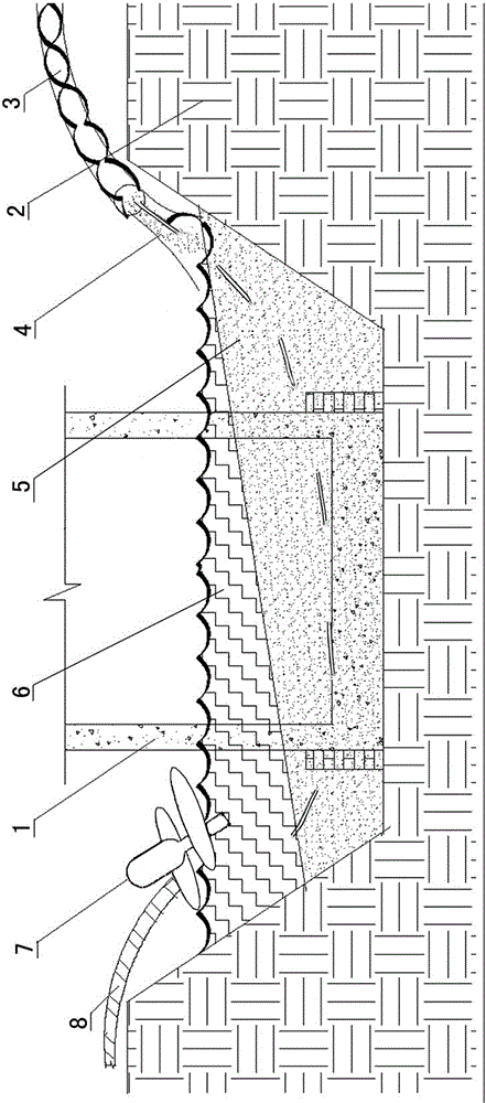 Construction method of sludge soil texture deep foundation pit excavation and pumping sand compacted backfilling