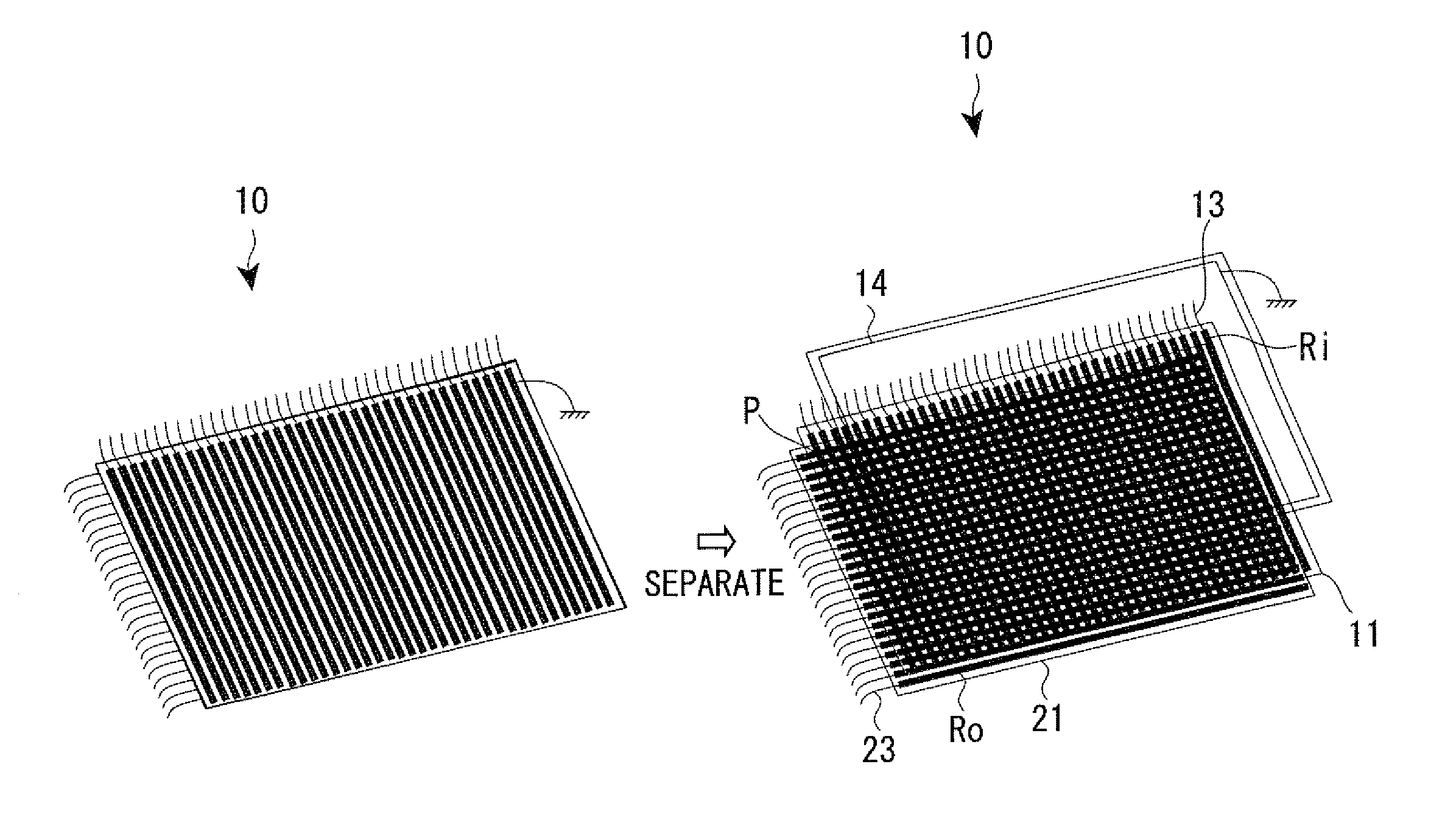 Matrix touch panel device