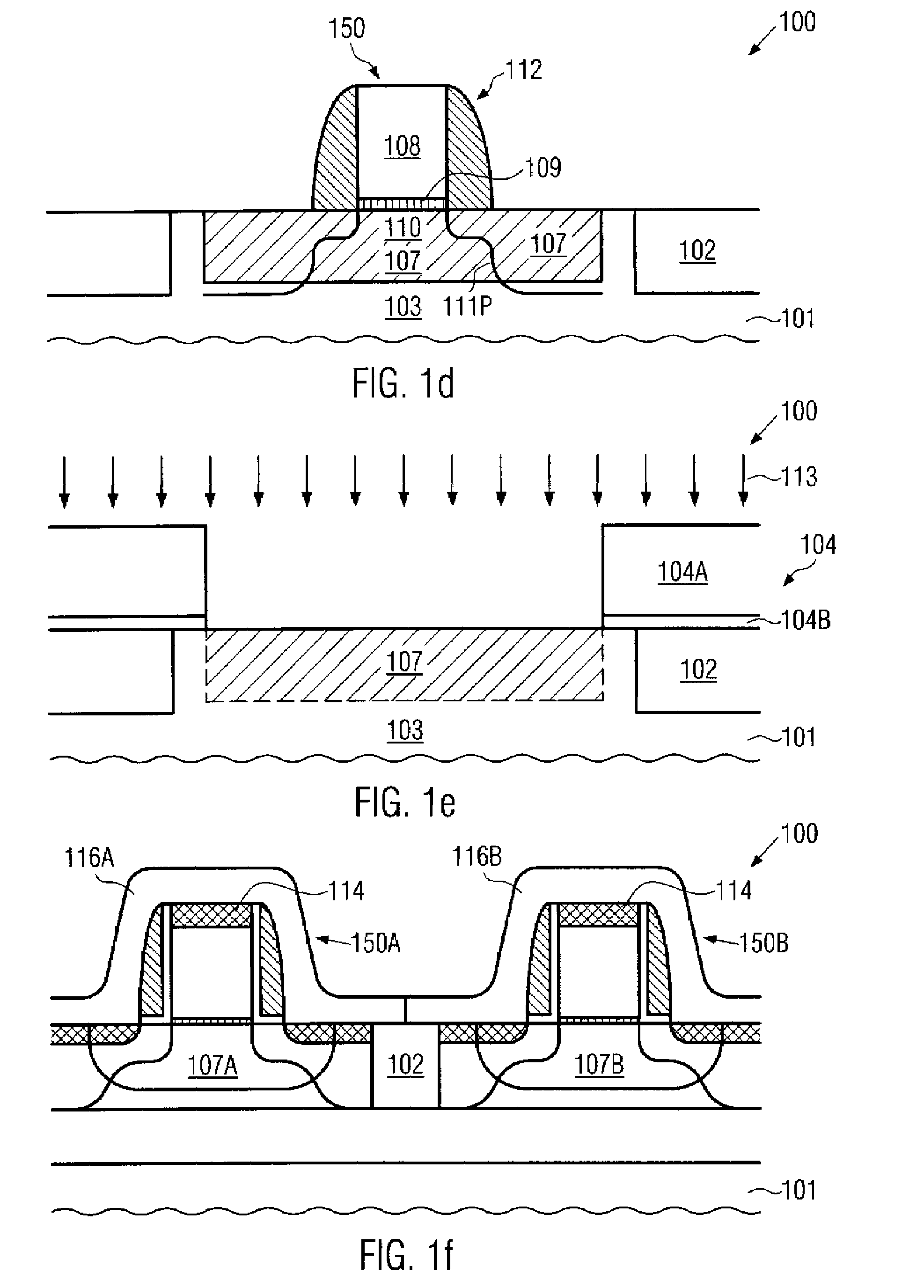 Formation of transistor having a strained channel region including a performance enhancing material composition utilizing a mask pattern