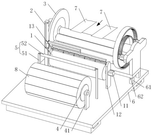 Tire rubber sheet winding device and using method thereof