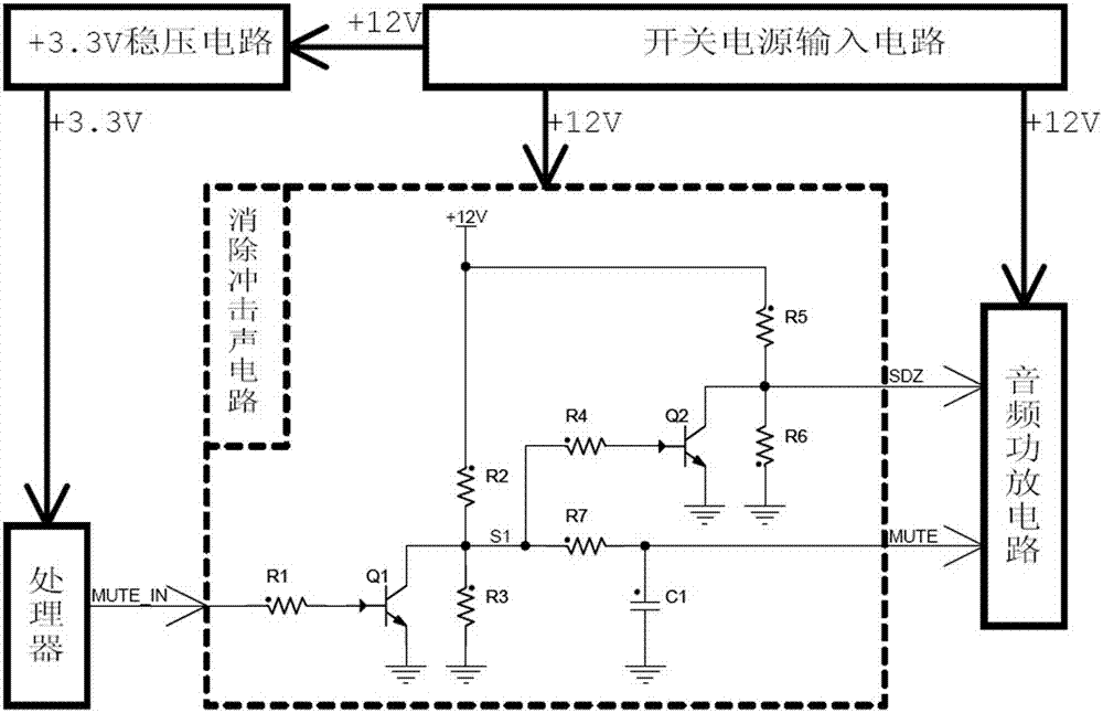 A Circuit for Eliminating Impact Sound of Power Amplifier