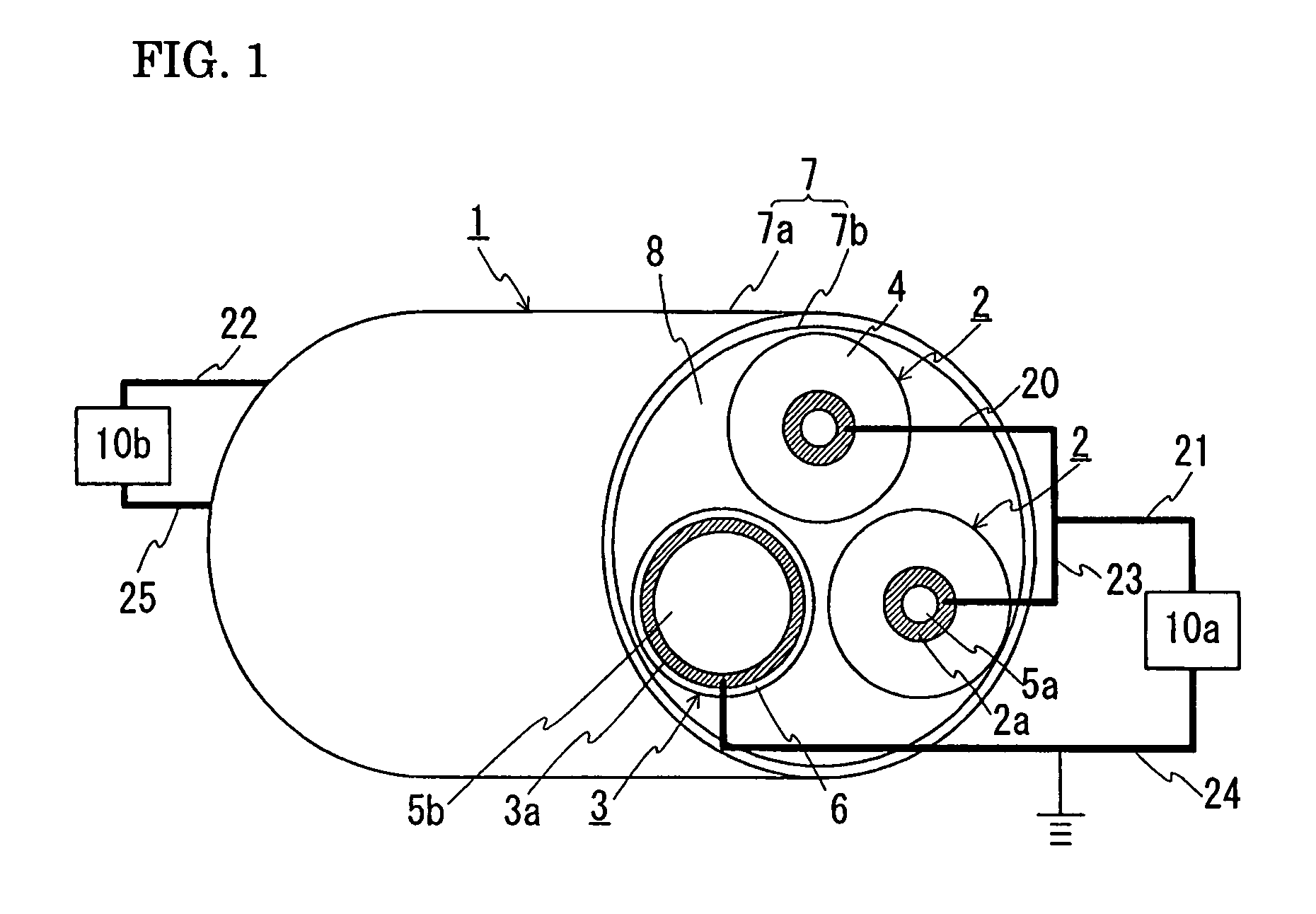 Superconducting cable and DC transmission system incorporating the superconducting cable