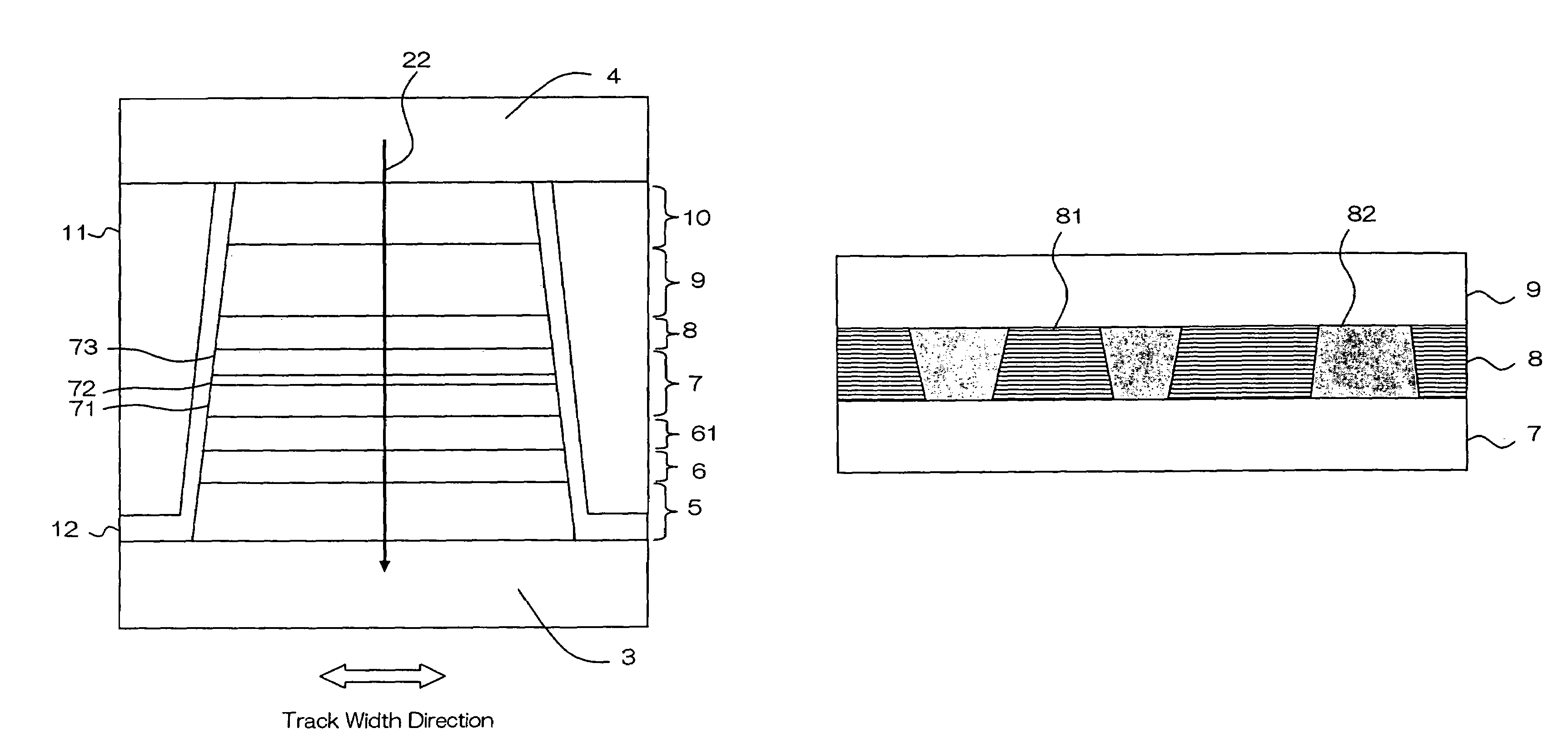 TMR element having a tunnel barrier which includes crystalline portions and non-crystalline portions