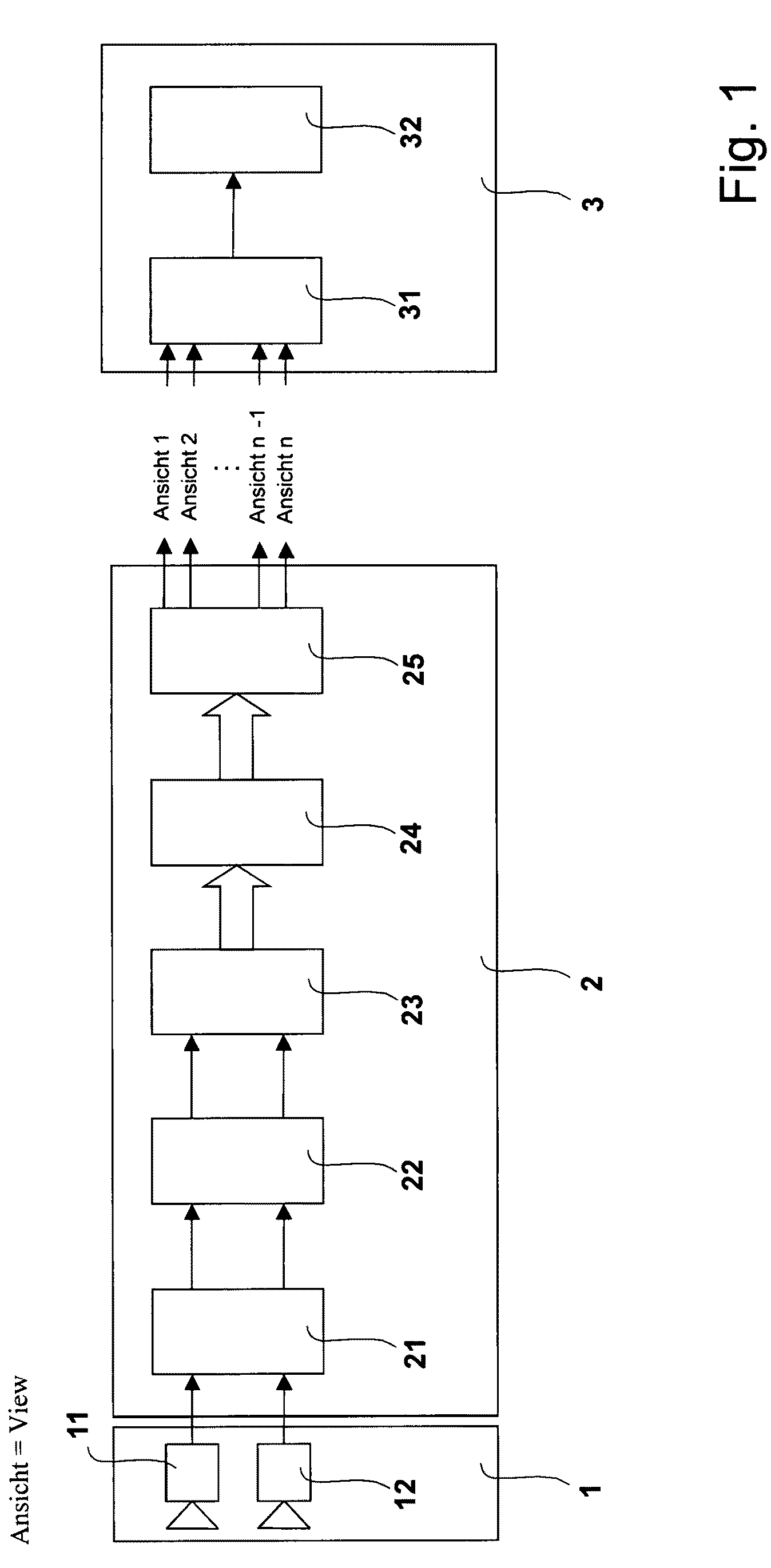 Arrangement and method for the recording and display of images of a scene and/or an object