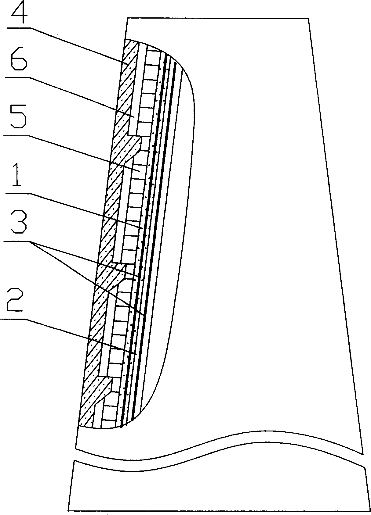 Boiler chimney body and method for forming its inner wall protection structure