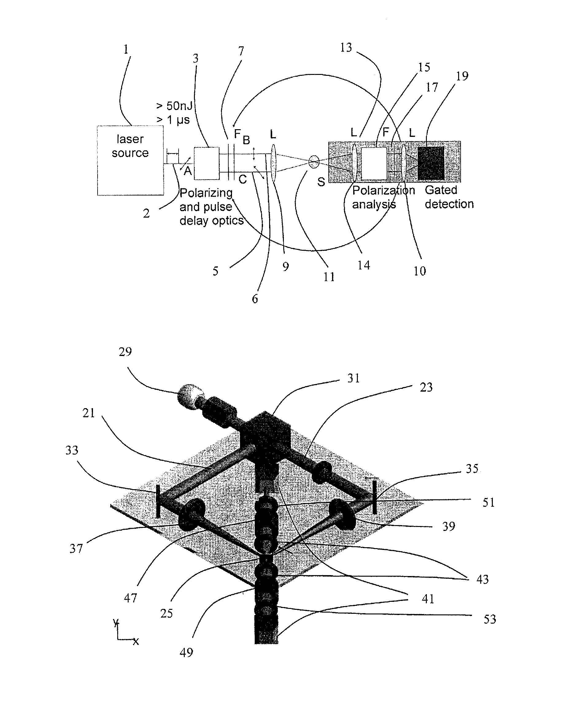 Device and method for measuring and imaging second harmonic and multi-photon generation scattered radiation