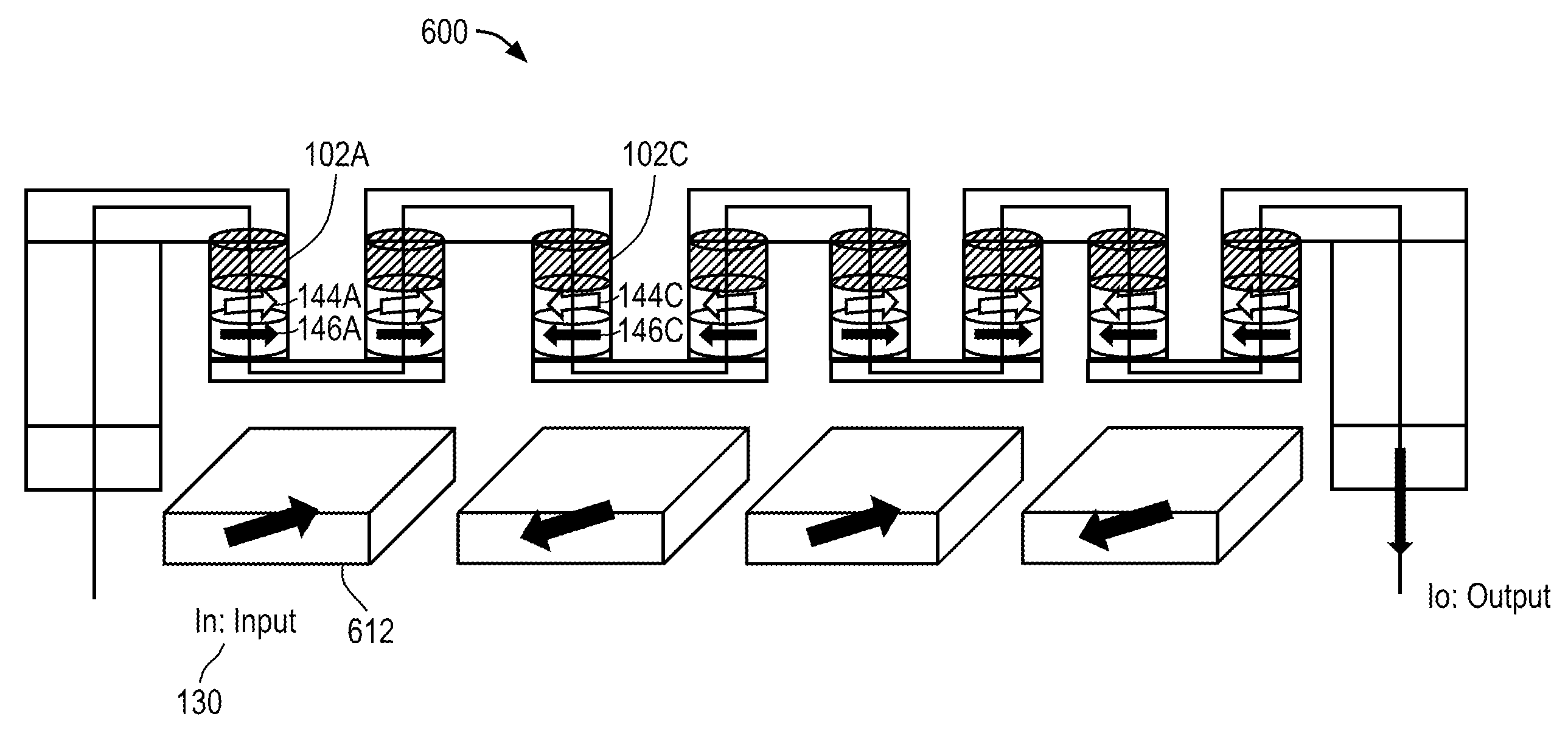 Magnetic Logic Units Configured as an Amplifier