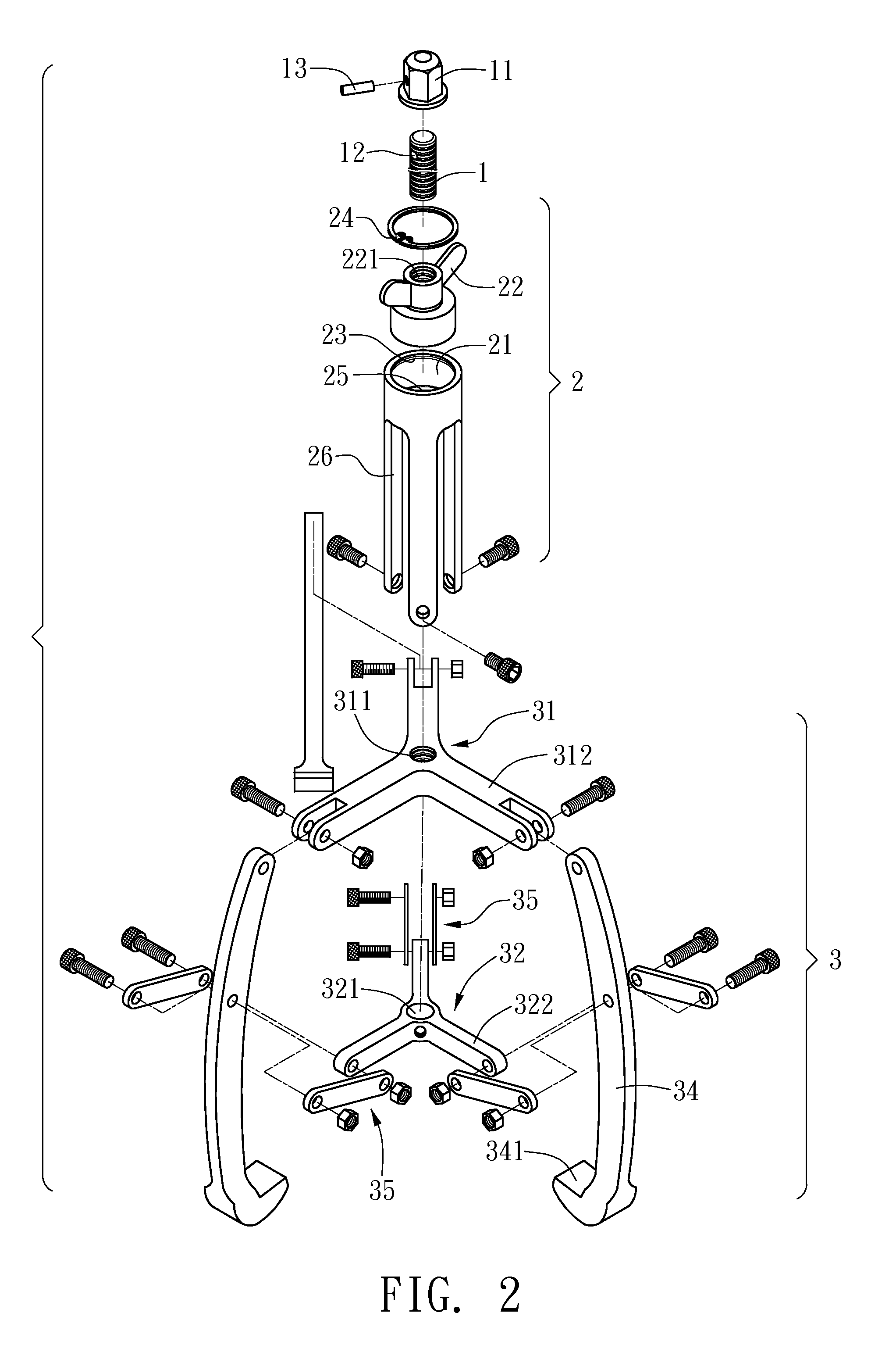 Structure of the Driving Axis of a Puller