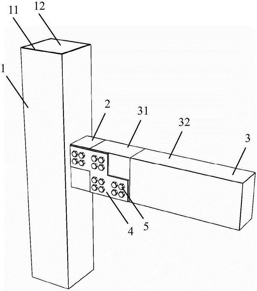 Assembly structure of prefabricated concrete beam and concrete-filled steel tube column