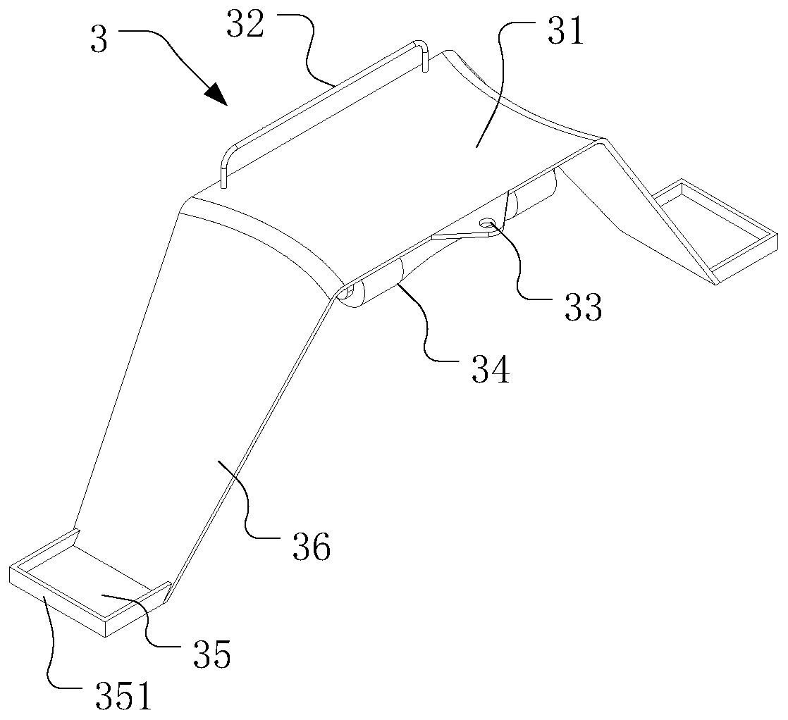 Device and method for entering equipotential area of alternating-current extra-high-voltage composite cross arm line in charged mode