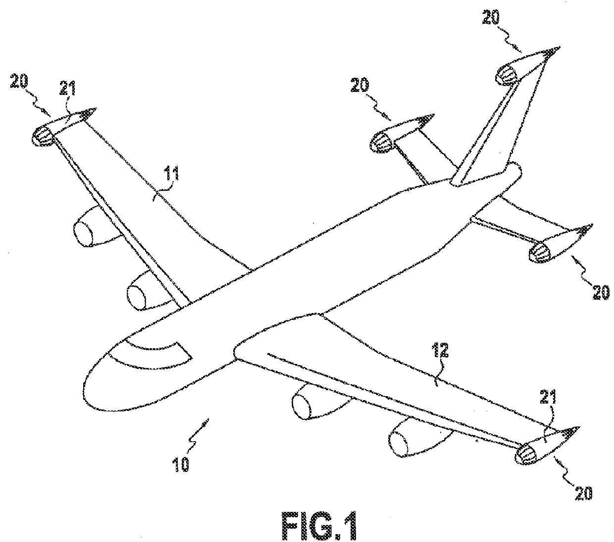 A system for recovering and converting kinetic energy and potential energy as electrical energy for an aircraft