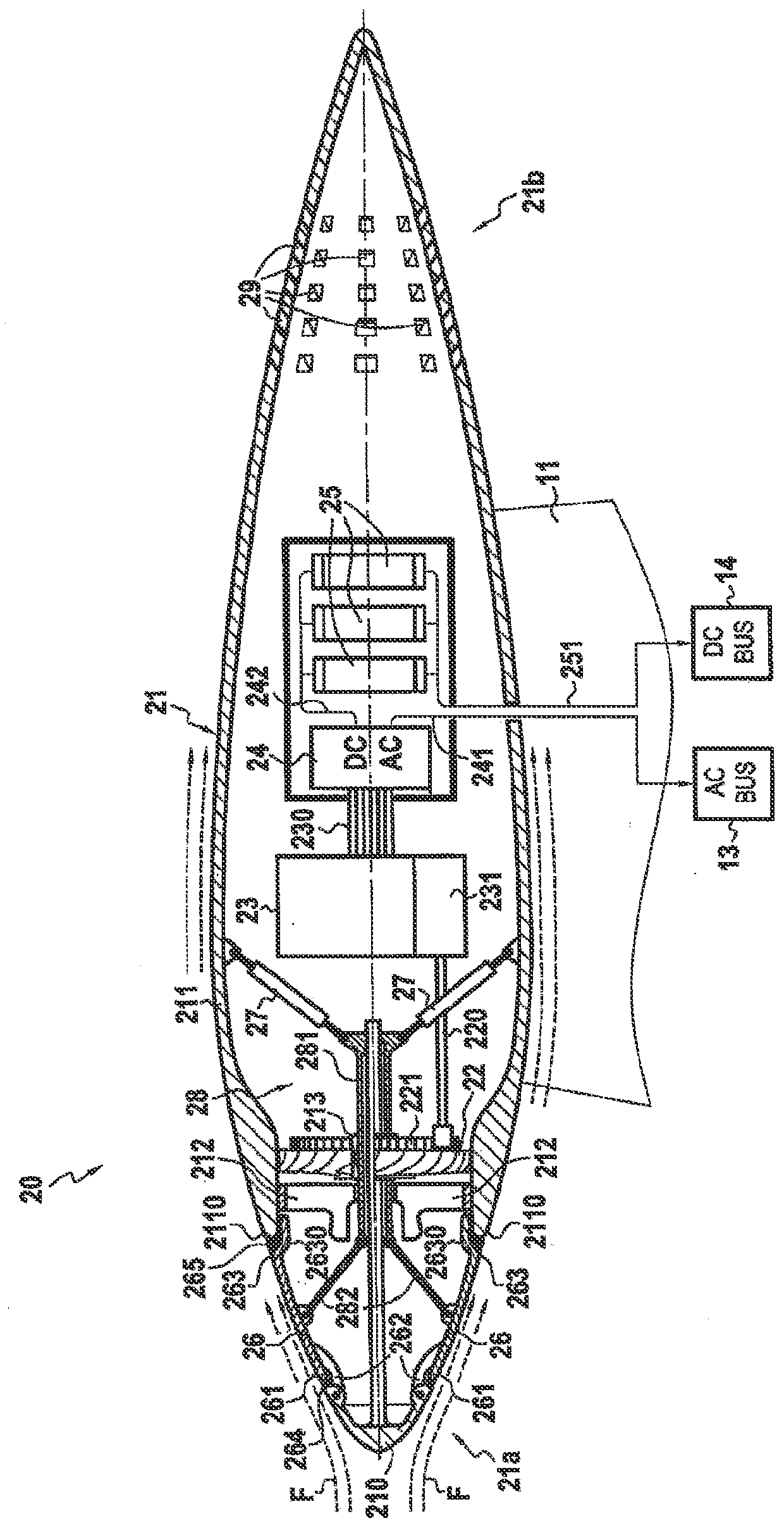 A system for recovering and converting kinetic energy and potential energy as electrical energy for an aircraft