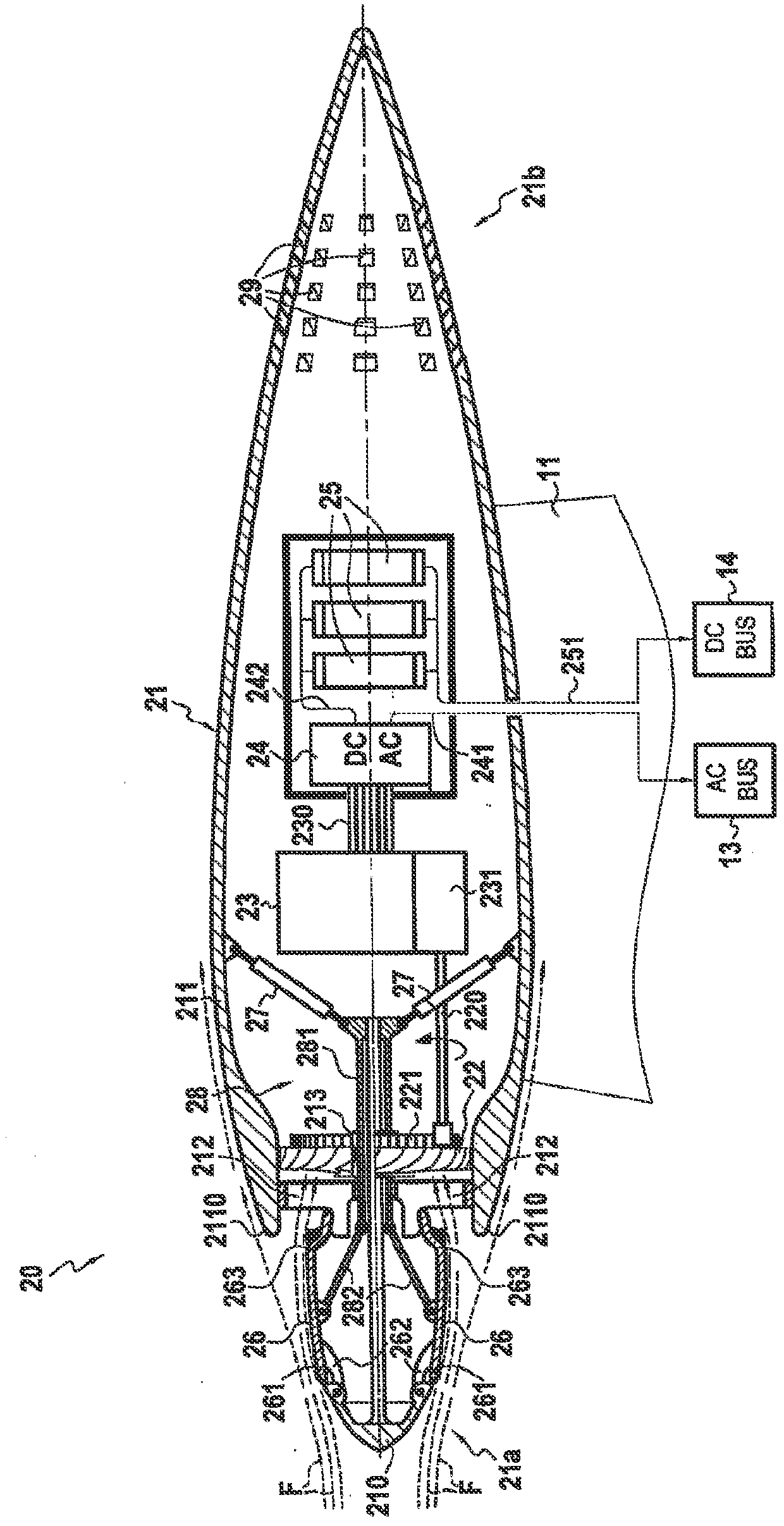 A system for recovering and converting kinetic energy and potential energy as electrical energy for an aircraft