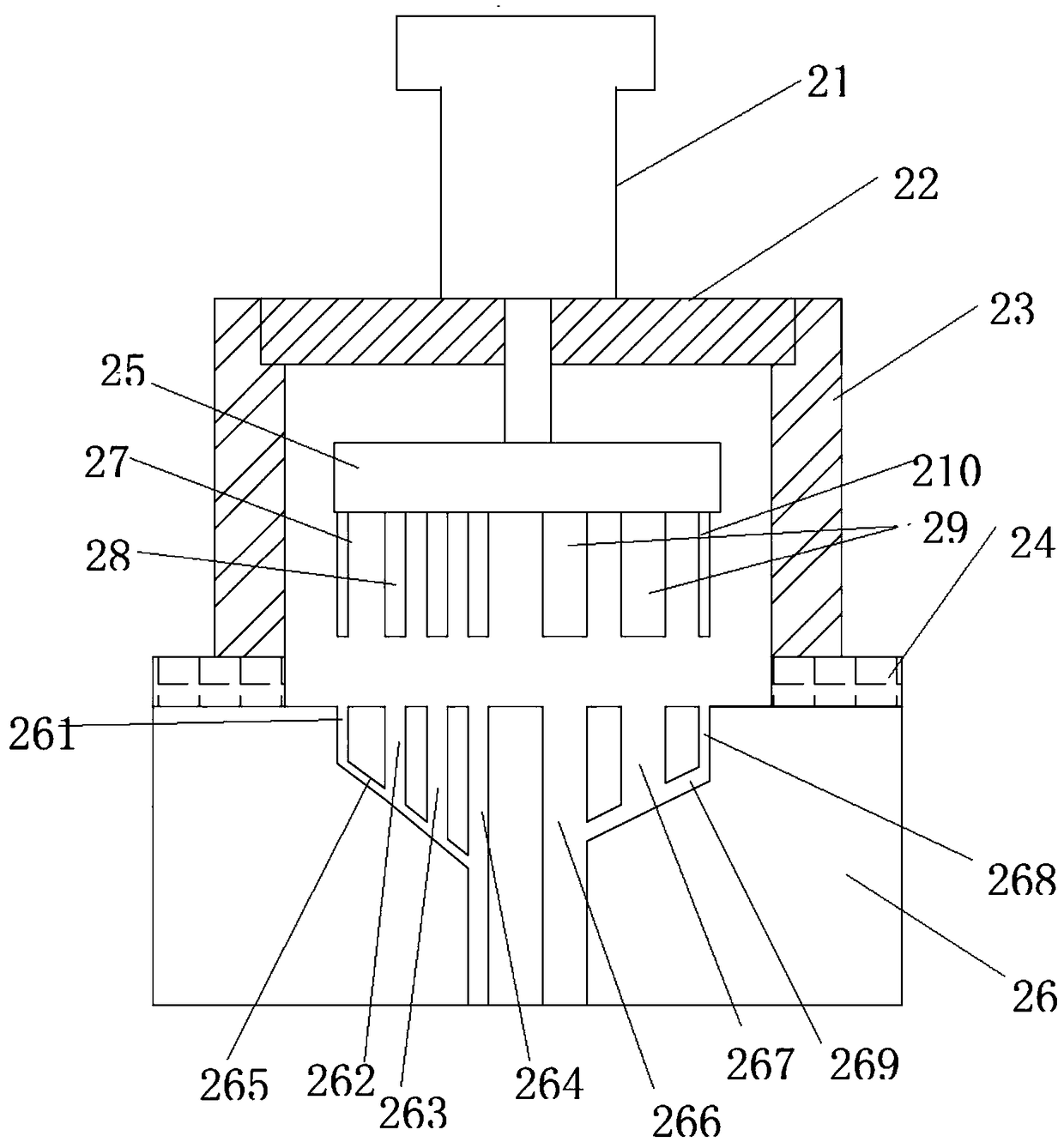 Continuous die for mainboard support of notebook computer