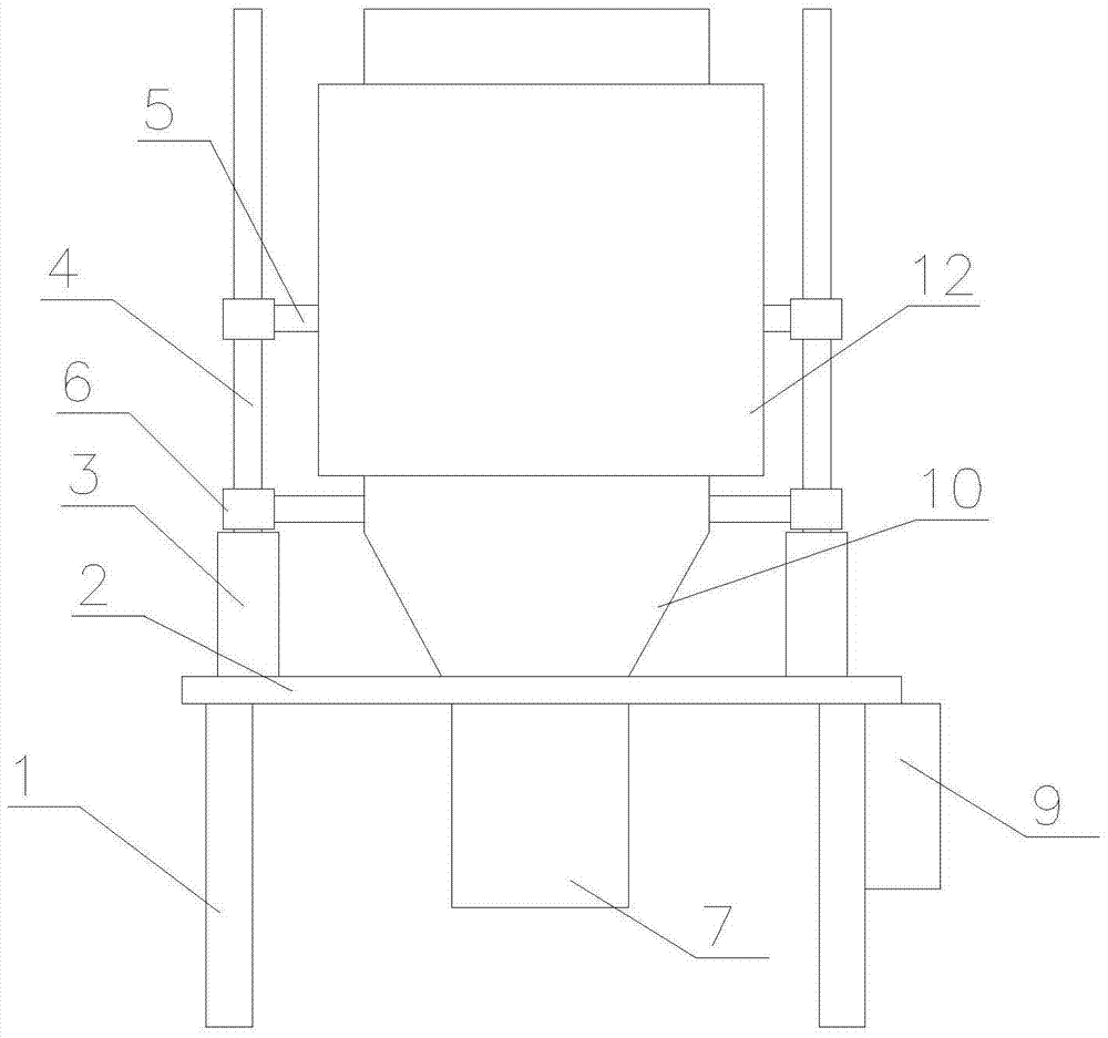 A lifting type dry goods stir frying machine