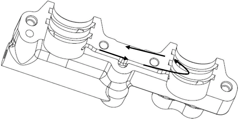 Plane deslagging structure of die-casting die used for ultra-low-speed die-casting of camshaft front bearing cap