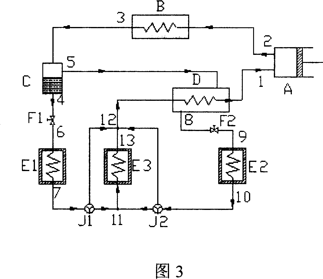 Method for making multi-temperature refrigerator with variable vapourating temperature
