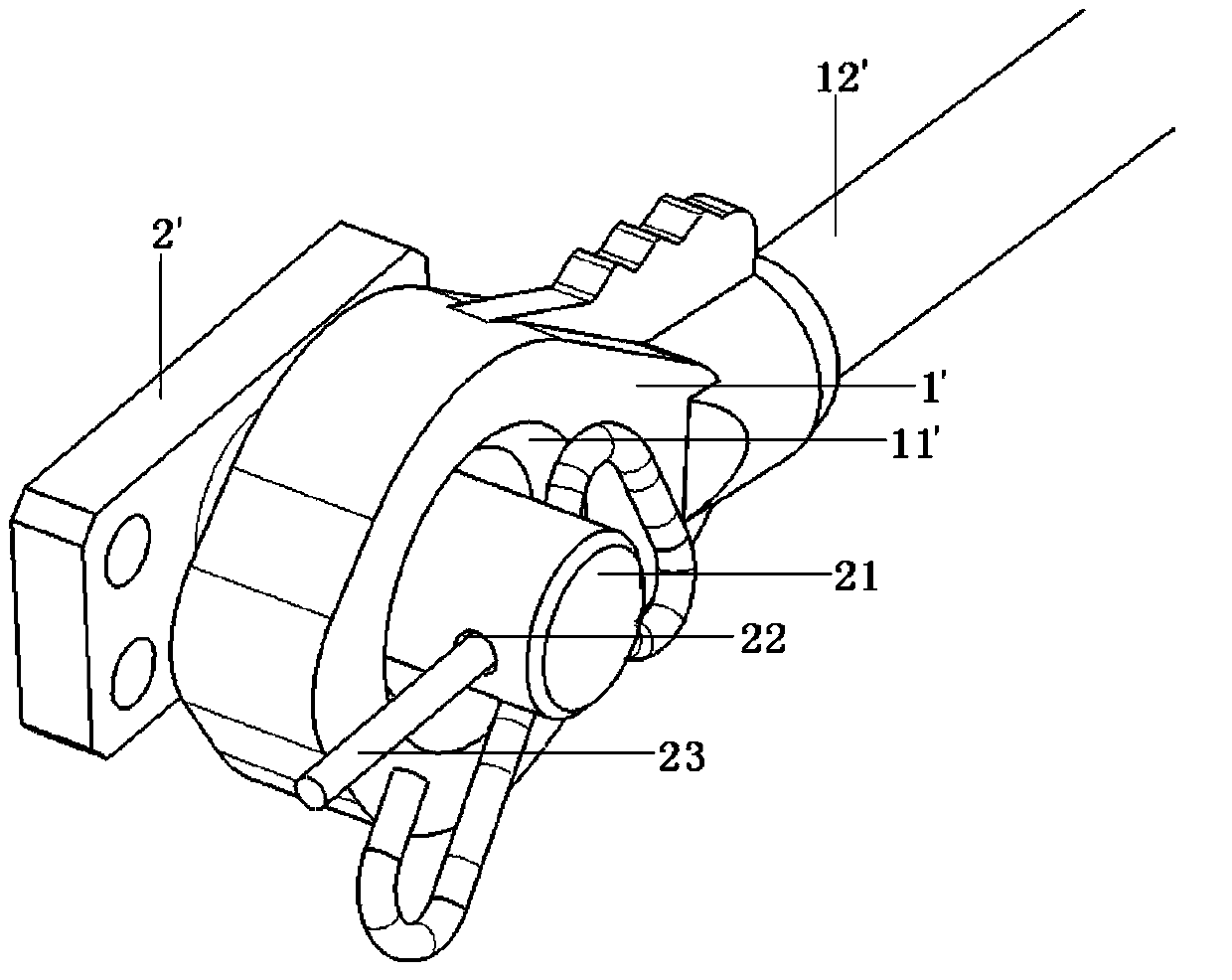 Connector and cable connecting mechanism