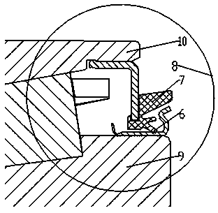 Electric conduction oil seal with electric conduction rubber, for railway bearing