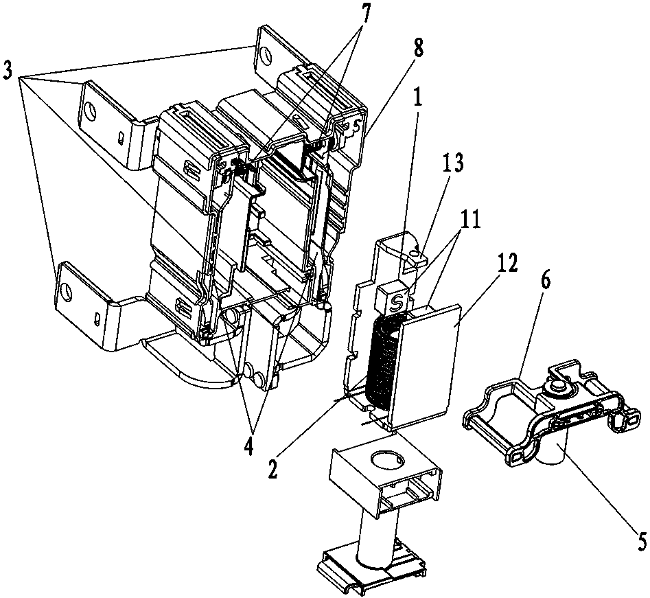 Combined push clamp duplex spring type magnetic latching relay