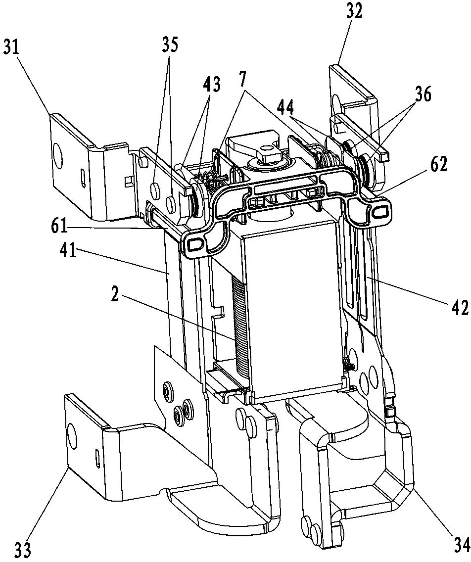 Combined push clamp duplex spring type magnetic latching relay