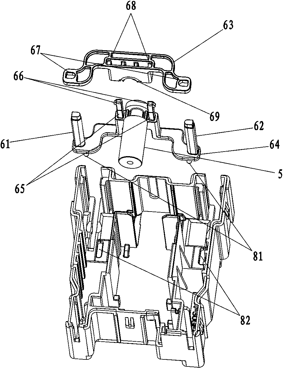 Combined push clamp duplex spring type magnetic latching relay