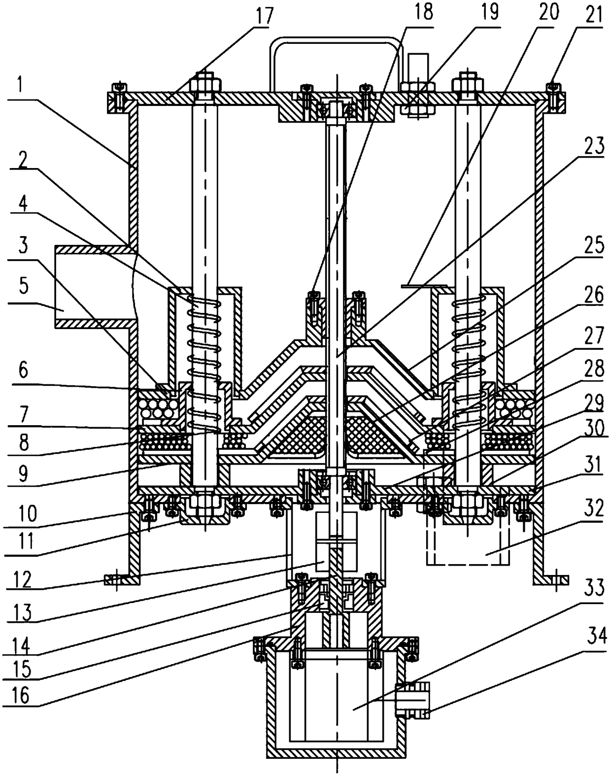 Underwater mud-water separation device for test pools