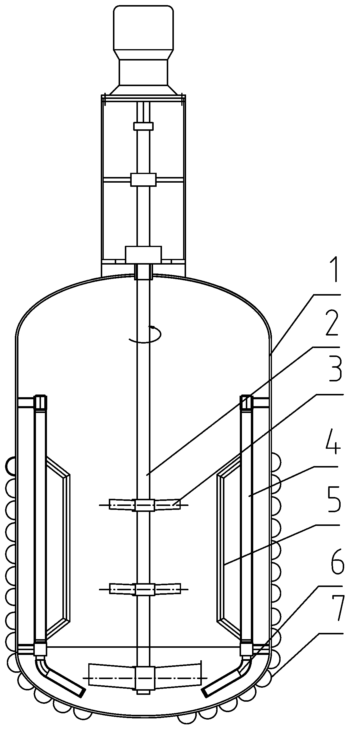 Stirring reaction device for synthesizing super absorbent resin