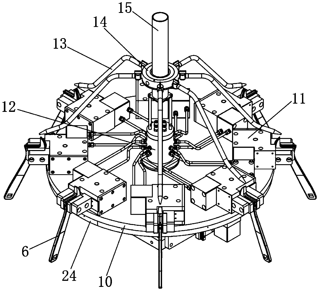 Composite processing device for a movable wrench