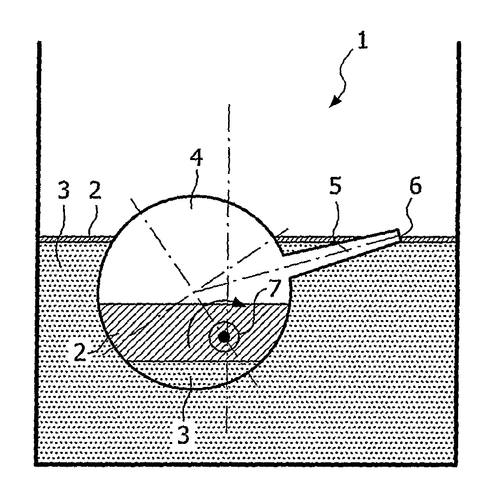 Apparatus for continually skimming off a top layer of a body of liquid