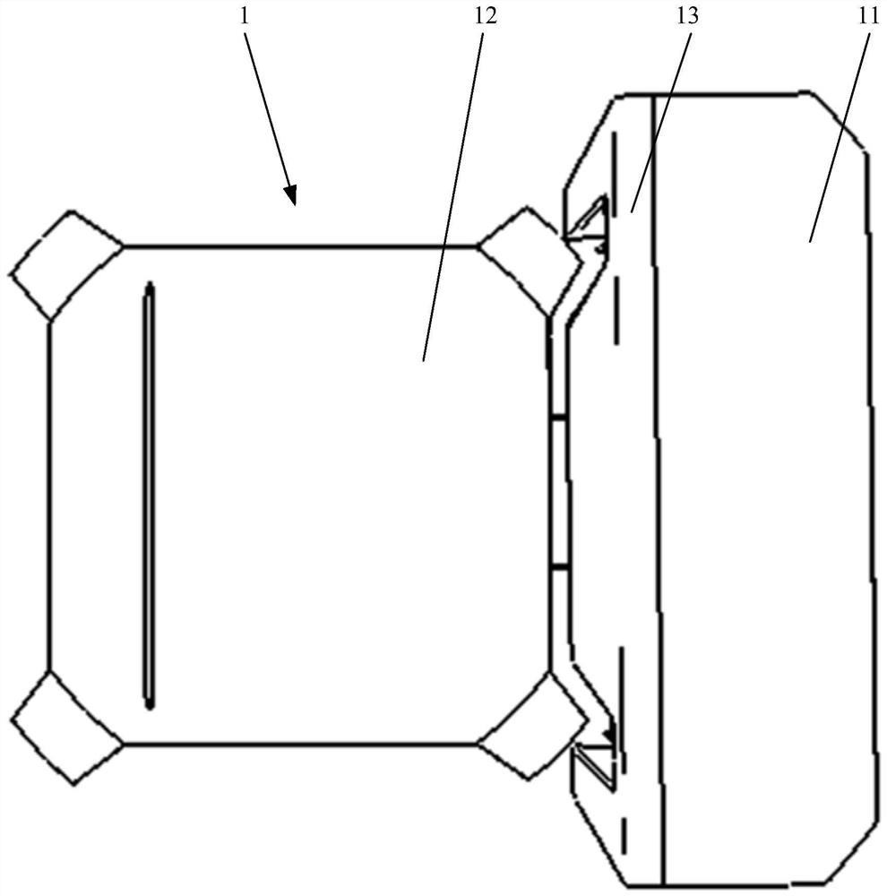 Backup tire storage box and vehicle