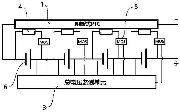 Blocking-type PTC-based battery protection device and method thereof