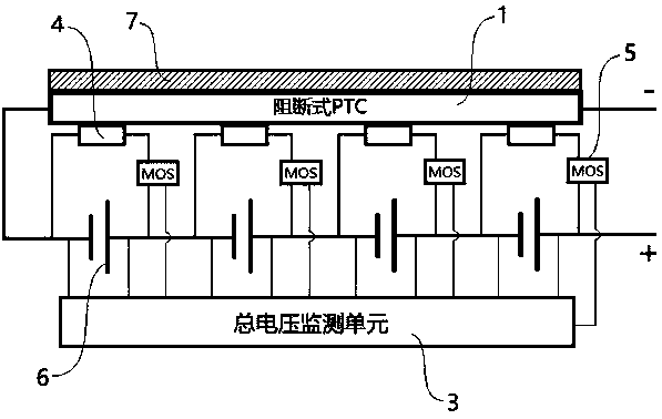 Blocking-type PTC-based battery protection device and method thereof