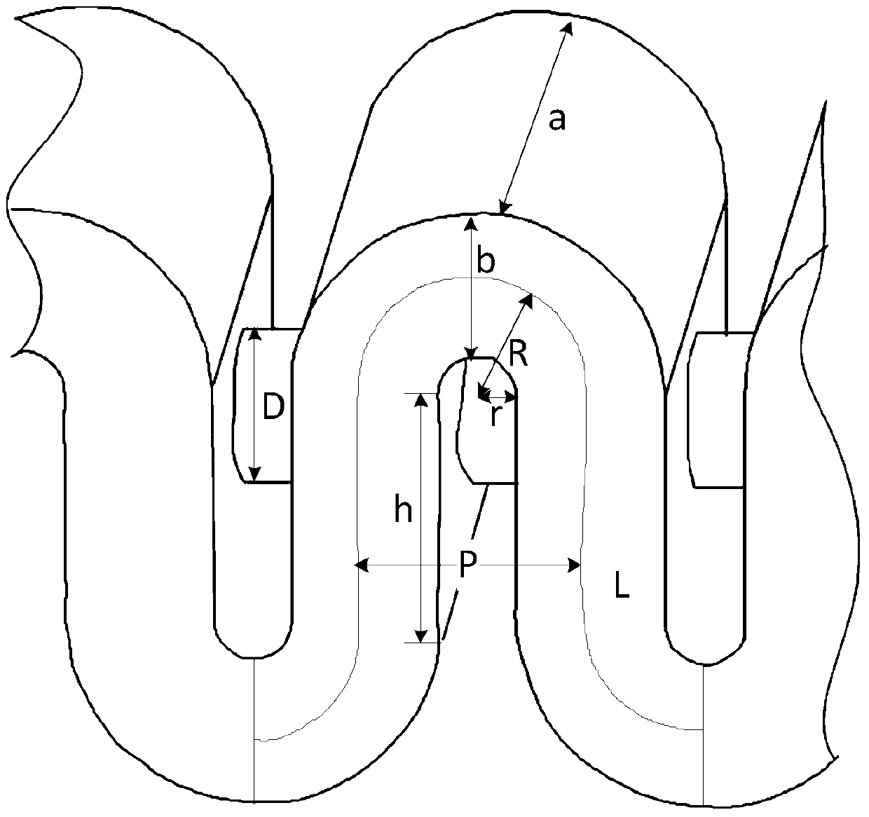 A slow-wave structure of a terahertz micro-electric vacuum folded waveguide traveling wave tube amplifier