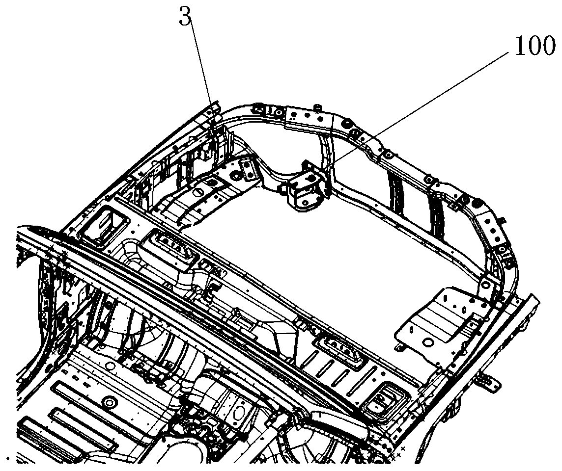 Vehicle body end fixing structure for vehicle body suspension and vehicle with same