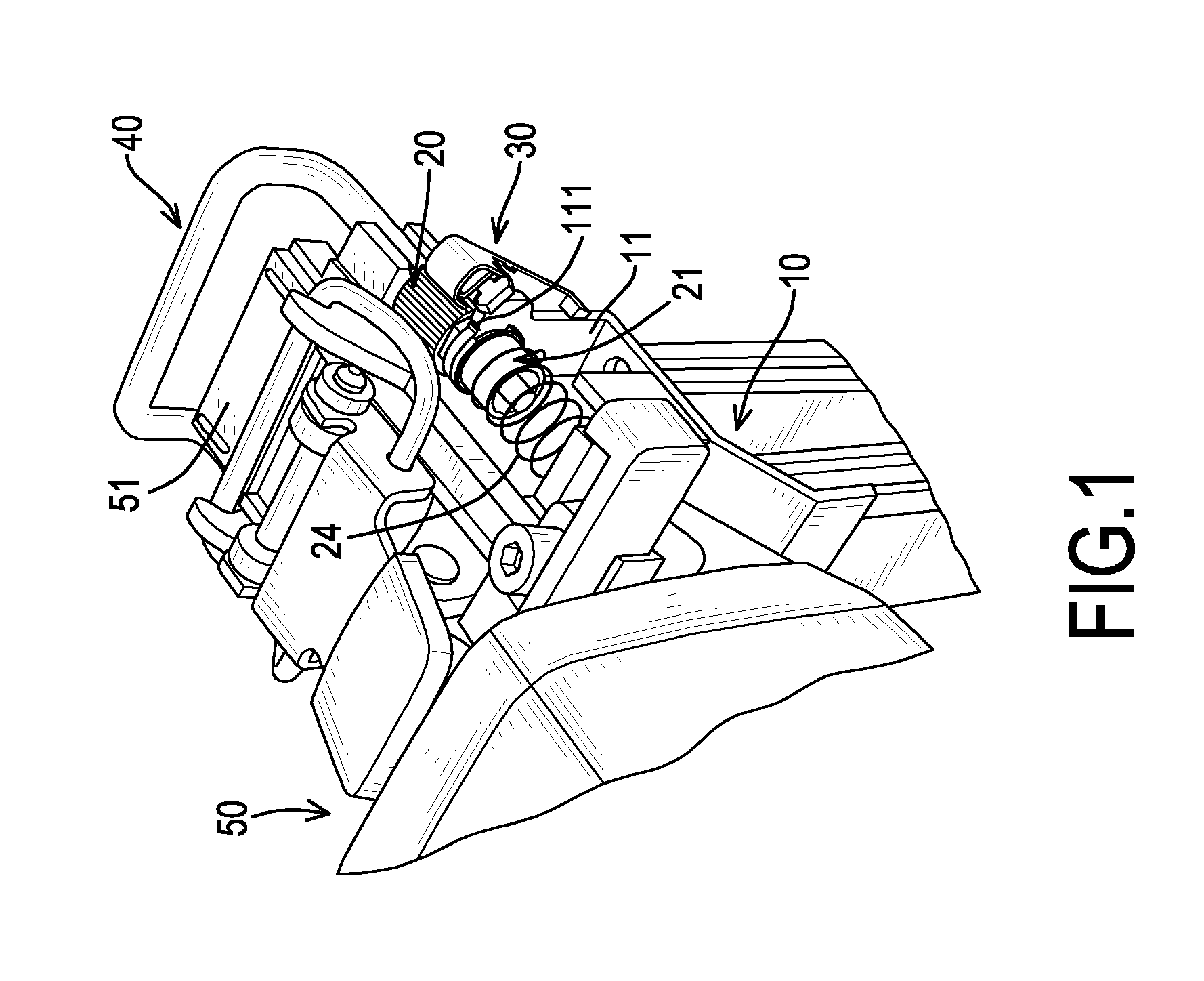 Adjusting-fixing assembly for a staple gun