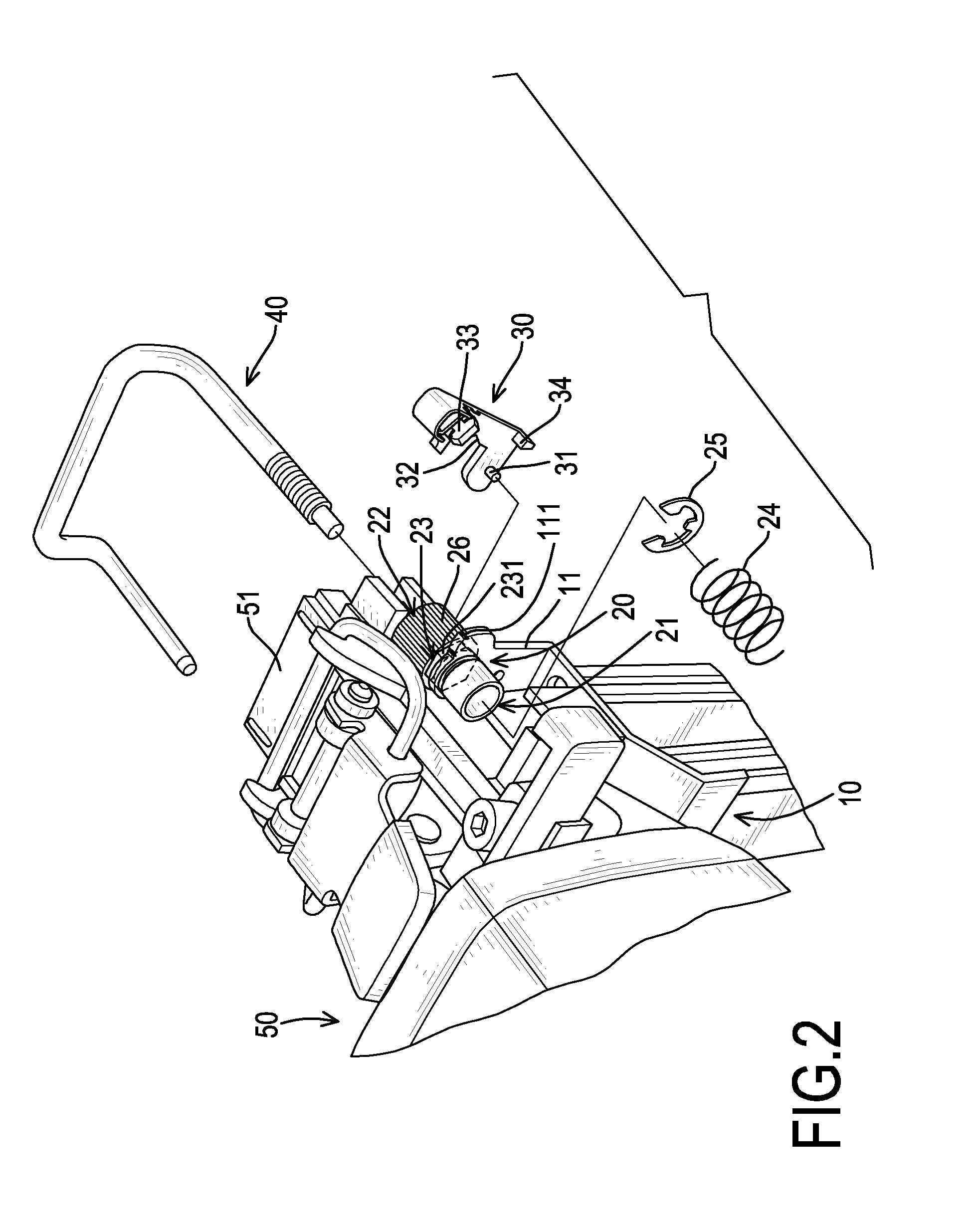 Adjusting-fixing assembly for a staple gun