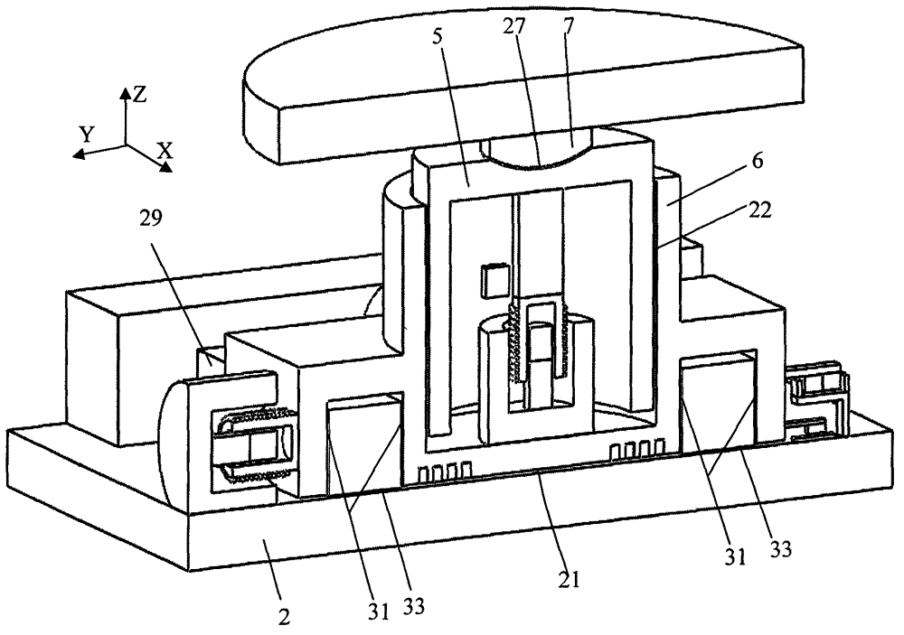 Coplane air floatation orthogonal decoupling and air floatation ball bearing angle decoupling eddy-current damping vibration isolator