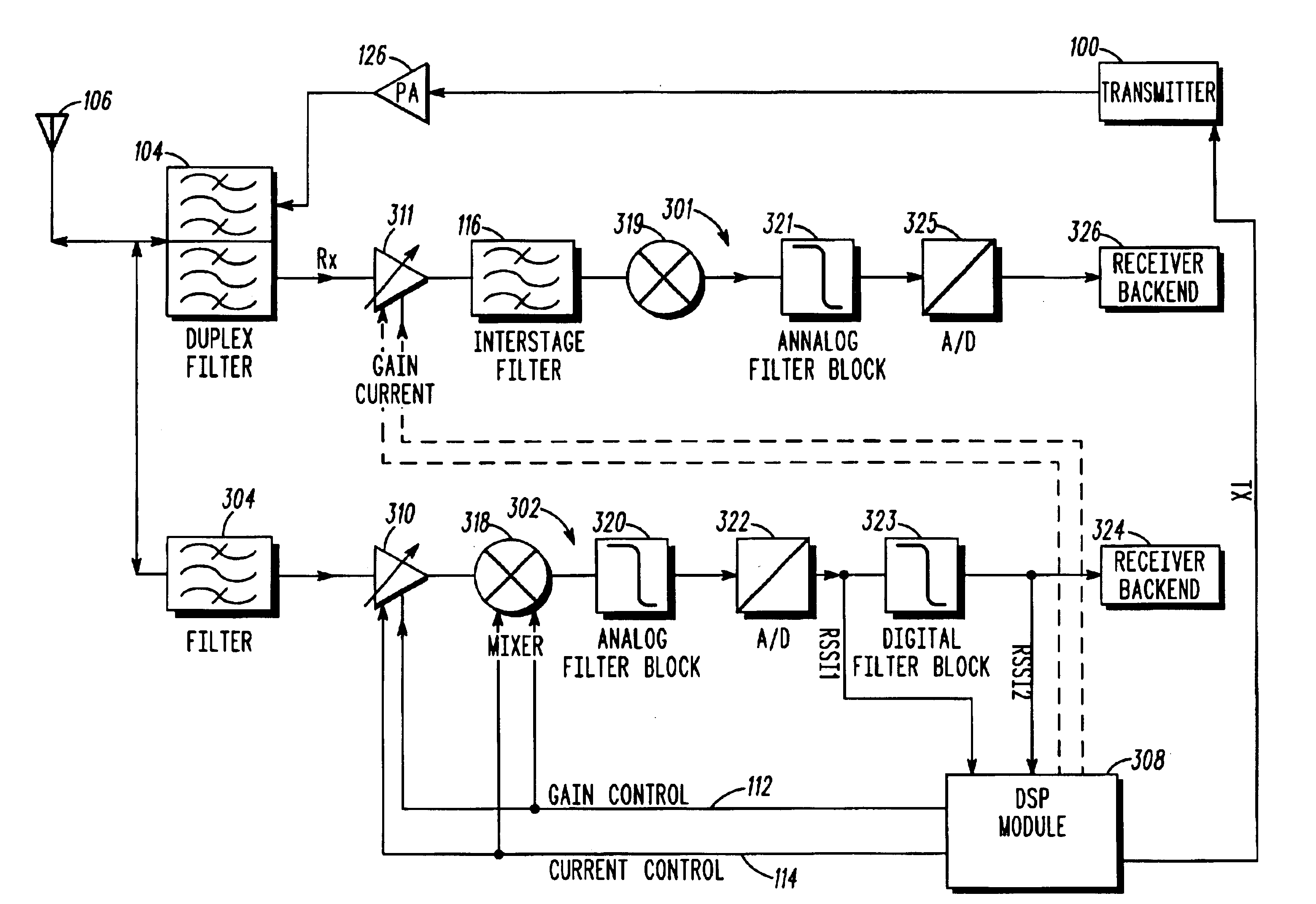 Reduced crossmodulation operation of a multimode communication device