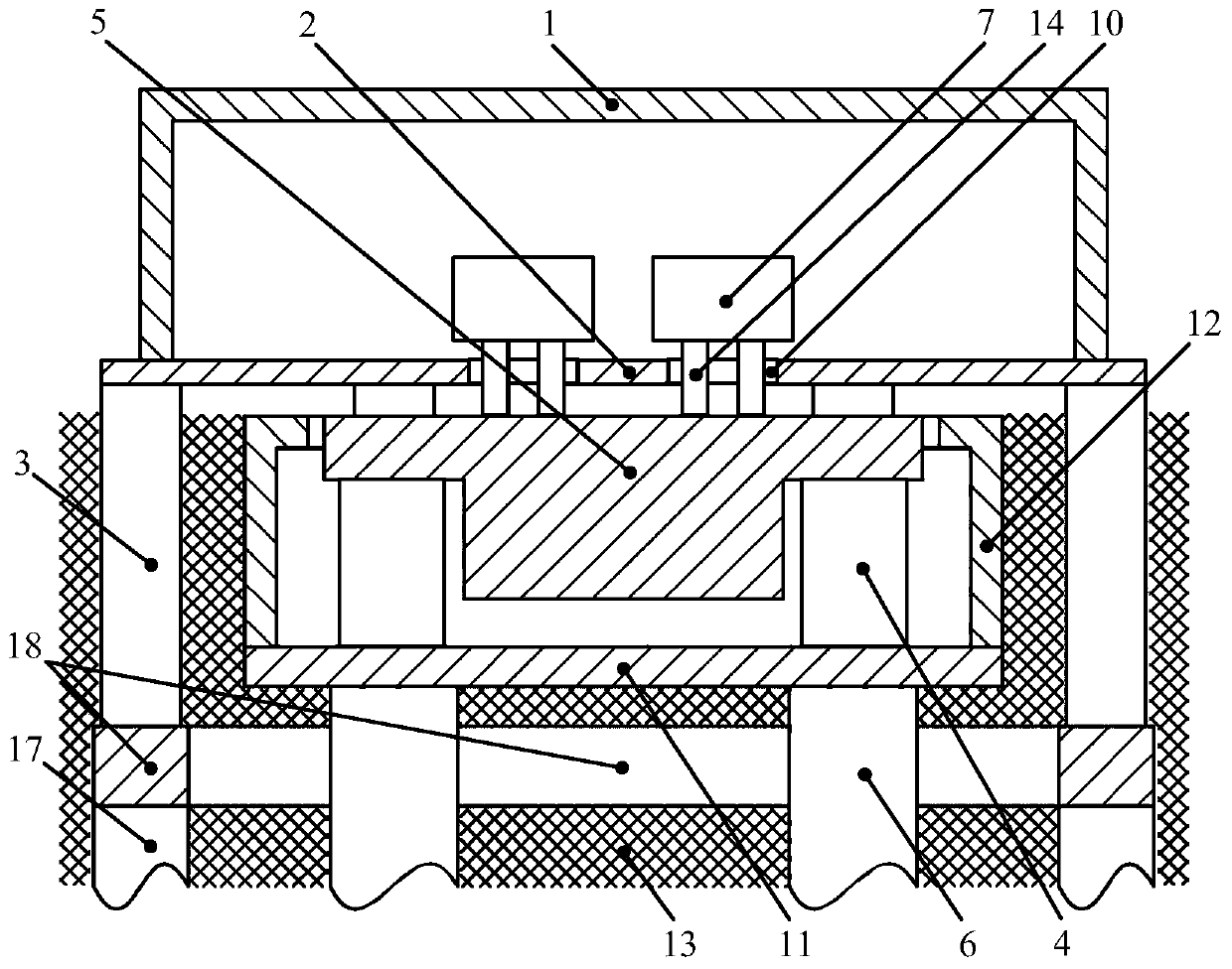 Integral floating anti-disturbance double-stage micro-vibration isolation platform