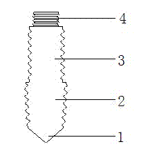 Prefabricated tubular pile with end screw thread with X-shaped variable section and construction method thereof