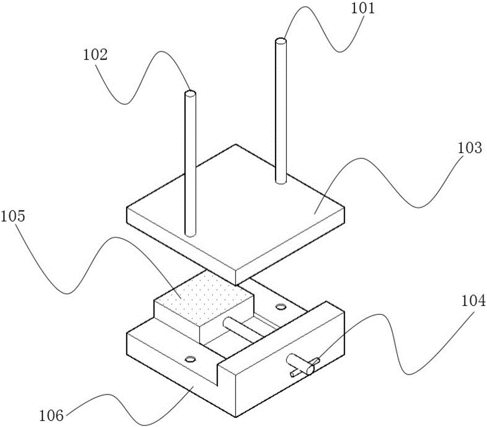 Portable apparatus for measuring dielectric property of large-test-piece elastic material in non-linear stretching state