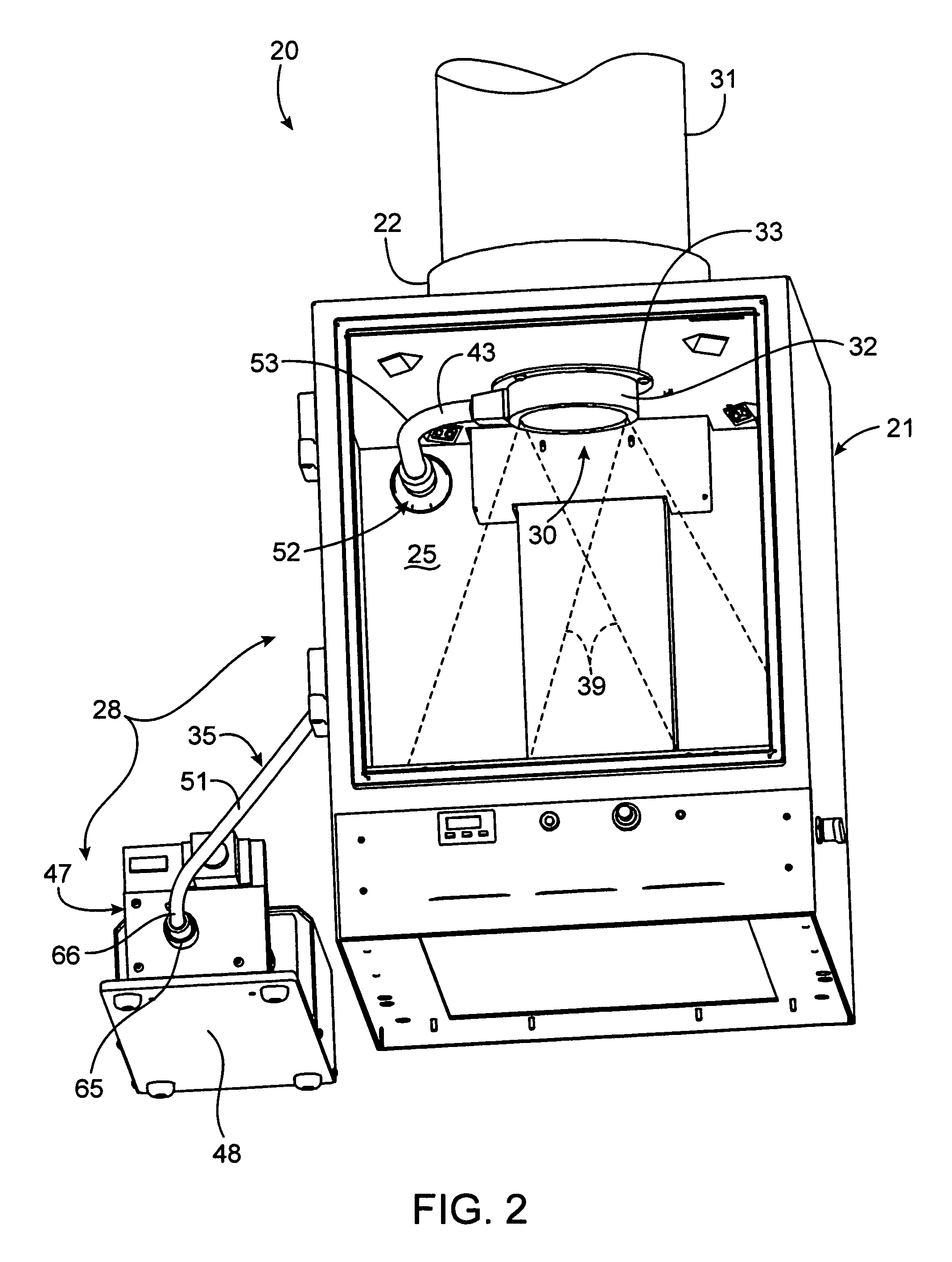 Illumination system for an imaging apparatus with low profile output device