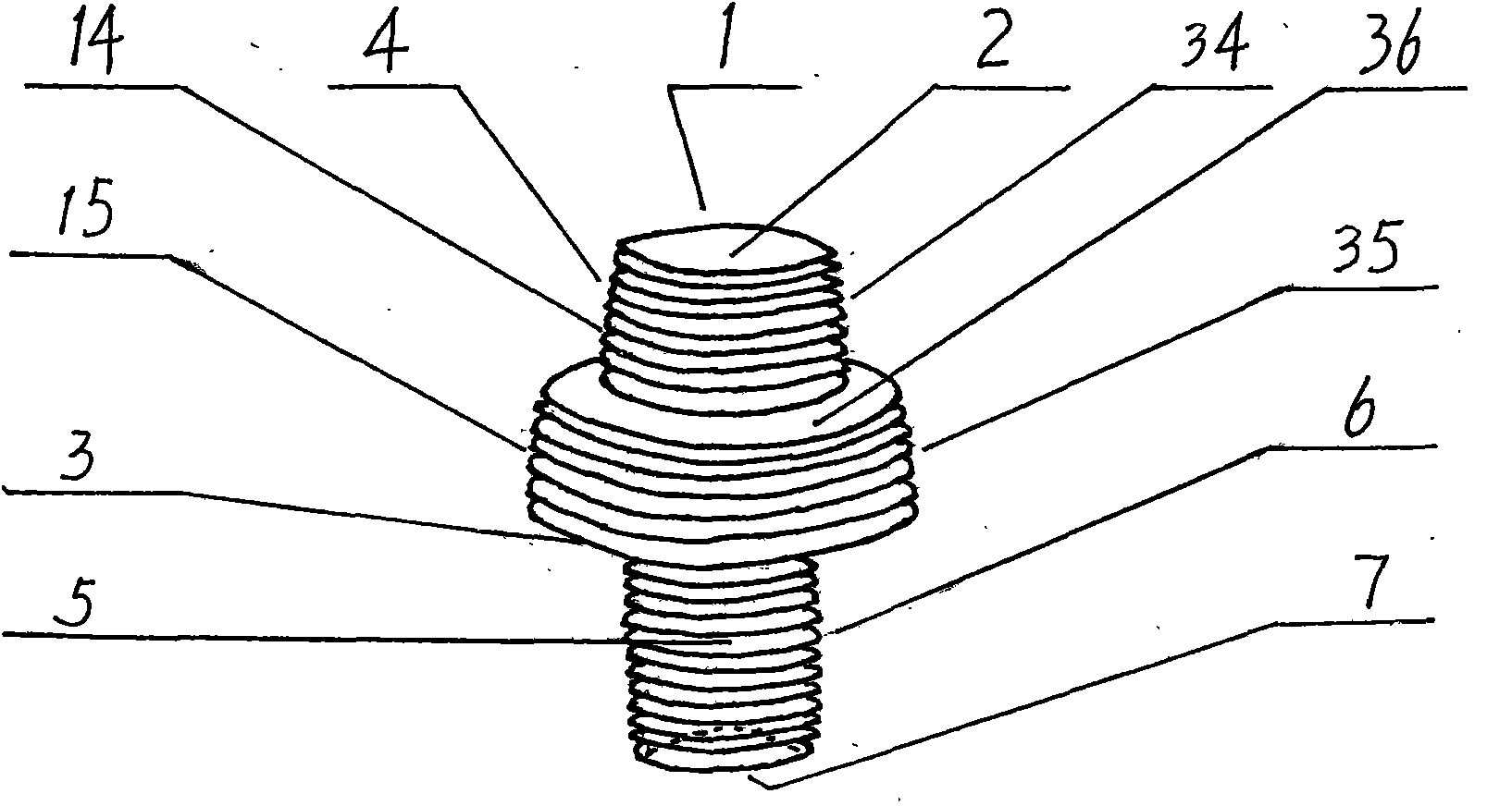 Three different thread driving and reversing anti-theft screw