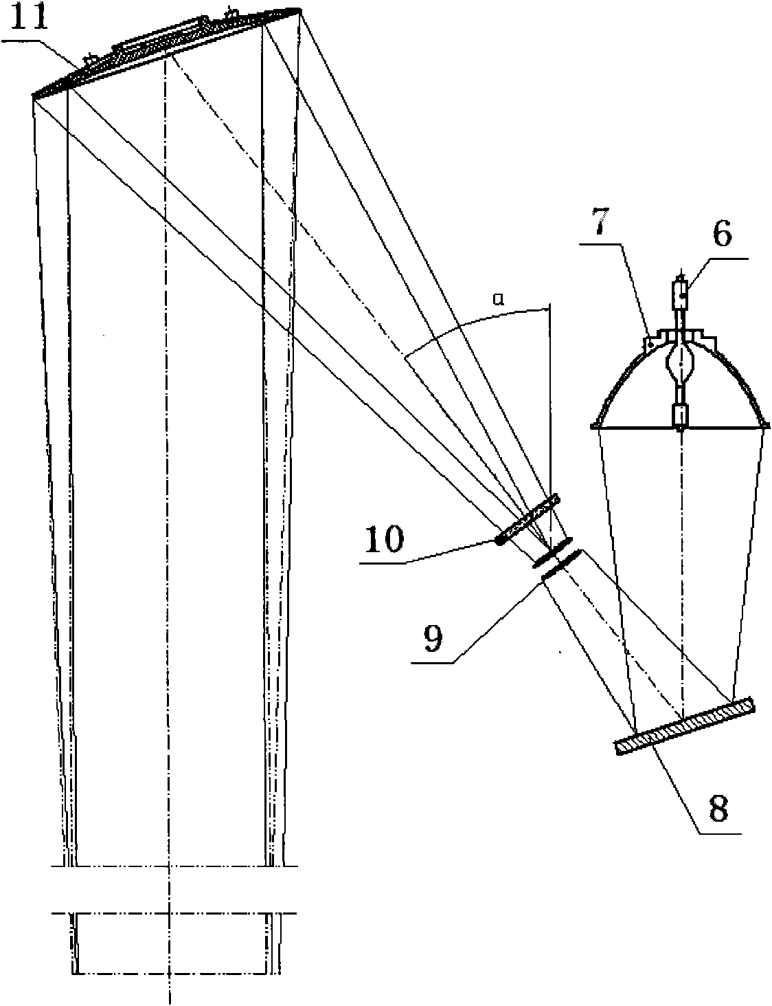 Method for overcoming ovalization of irradiating surface of off-axis collimating type solar simulator